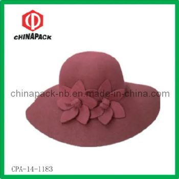 Wool Felt Women's Bucket Hat Wine Red Foldable Outback 1Y Size 52-62cm Season Winter Material Wool Shape Outback Brim with Brim - Chinapack Ningbo Import & Export Co., Ltd. - China