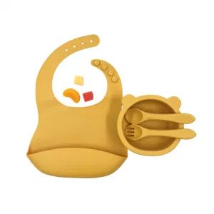 New Design Food Feeding Baby Feeding Pocket Baby Bib Spoon Bowl Dinner Set - Zhongshan Mingxin Silicone Manufactory - China