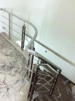 Stainless Steel Railings, Baluster, Material Grade: SS 304 Finish Glossy Steel Gauge 16 Gauge Minimum Size 50x50mm Material Grade SS - Galaxy Interior & Exteriors - India