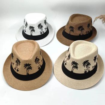Customized Logo Coconut Grass Hat Panama Straw Hats Rolled Jazz Summer Hat - GOOD IDEA PROMOTION LIMITED - China