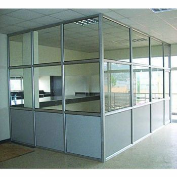 Office Aluminium Partition Work - Full Height (40mm) with 5mm Tinted Glass - Clear Concept Interior - India