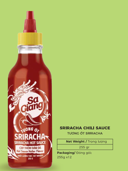 SRIRACHA CHILLI SAUCE Brand Name SA GIANG Shelf Life 12 MONTH Taste Chili, Tomato, Mayo Chili, Passion Chili Packaging Details 255GR/Bottle x 12 Bottle/CTN - Sa Giang - Vietnam