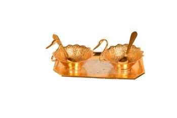 Brass Supari Bowl Set, Packaging Type: Box Color Golden Packaging Type Box Finish Type Gold Plated Usage/Application - R.S.D.Collection - India
