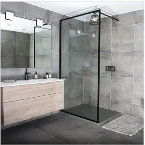Black Finish 8mm Fixed Safety Glass Shower Screen Manufacturer - Hangzhou Snuofan Industrial Co., Ltd. - China