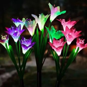 LED Multi-Color Landscape Lamp Outdoor Artificial Lily Flower Solar Garden Lights for Patio Lawn - Zhongshan Night Watcher Lighting Co, Ltd - China