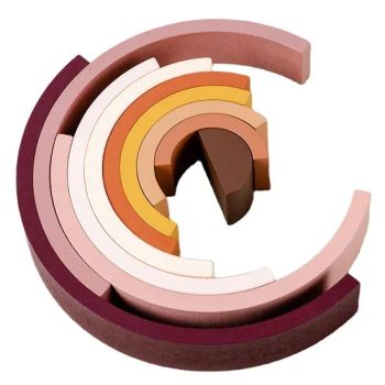 Wooden Small Rainbow Building Block Educational Early Learning Toys - Ningbo Shone Med-Tech Co., Ltd. - China