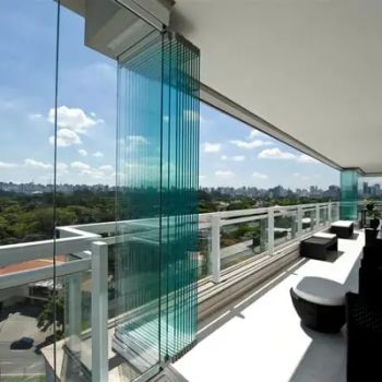 Frameless Accordion Terrace Sliding Aluminum Doors Glass Curtain Folding Doors Interior Partition Wall Aluminium Glass Door - Foshan Liming Building Materials Co., Ltd. - China