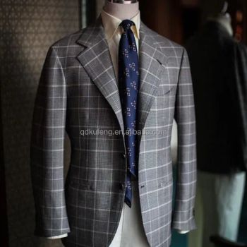 Ior Quality Luxury Men's Wedding Suits Tuxedos Plus Size Pants Suits Formal Brand Man Greybusiness Suit with White Check - Qingdao Kufeng Industrial Products Co., Ltd - China