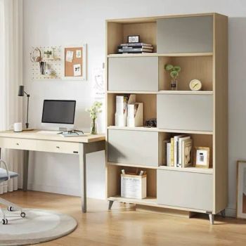 Stylish Floor Bookshelf with Storage Drawers for Home Office Color Many Origin China Condition New Door With Door Size - Shandong Zhishang Zhipin Customized Furniture Co., LTD - China