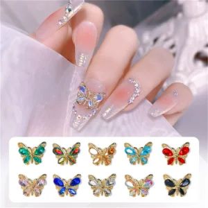 Nail Art Decorations Butterfly Nail Stones Dream Crystal Butterfly Zircon New Super Flash Stereo Alloy Nail Butterfly Accessories - Guangzhou Skyrann Electronic Tech Co., Ltd. - China