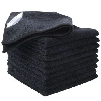 10PCS Black Microfiber Kitchen Cleaning Cloths Towels Milk Tea Shop Coffee Machine Special Rag Household Cleaning Towel - Xiamen Folover Import &Export Co., Ltd. - China
