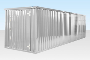 Flat Pack Containers / 6M X 2.1M End Linked Flat Packed Container Bundle (Galvanised) - senesie mfg llc - United States