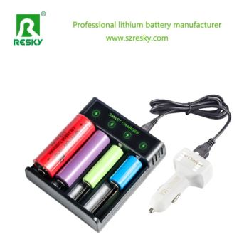 18650 Lithium Li-ion Battery & Ni-MH Ni-CD Rechargeable Battery Cell 4.2V 2A 4 Slots Fast Digital Smart Charger for 26650 21700 3.7V/4.2V Flashlight Batteries - Shenzhen Resky Electronics Co., Ltd. - China