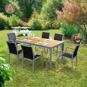 Customize Multi-Color Patio Villa Garden Hotel Furniture Project Metal Dining Table and Chairs Bench Aluminum Outdoor Tables Set - Foshan Artsun Furniture Co., Ltd. - China