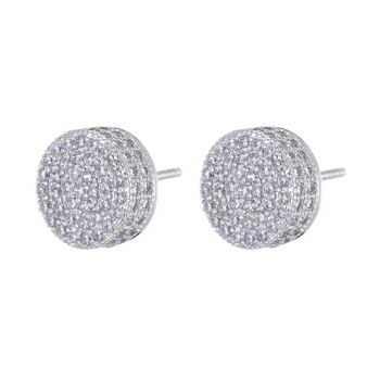 New Fine Jewelry Hiphop Lced out Moissanite Diamond Yellow Gold 925 Sterling Silver Vvs Moissanite Stud Earring - Wuzhou Qianjian Jewelry Co., Ltd. - China