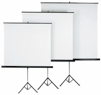 White Tripod - Projection Screens- Portable, For School Color White Mount Type Tripod I Deal In New Only Adjustable Height - Priyamina Audio Visuals - India