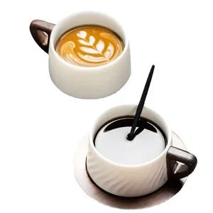 Coffee Cup and Saucer Set, Ceramic Cups with High - End, Delicate, Luxurious and American - Style Design - Changsha Sofly Industry Co.,Ltd - China