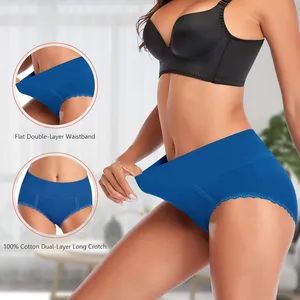 Ladies Cotton Period High Waist Panties Teens Breathable Leak Proof Briefs Women Menstrual Underwear - JIANGXI EDMOND FASHION CO., LTD. - China