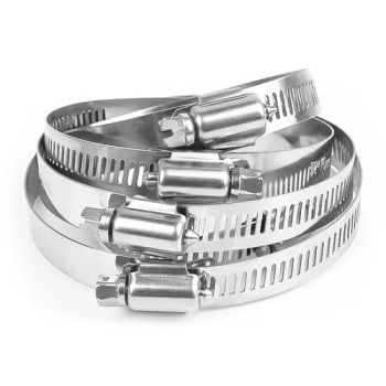 Germany Type Hydraulic 201 304 Stainless Steel Hose Clamps American Stainless Steel Pipe Clamps German Style Worm Gear Drive Large Band Worm Gear Hose Clamps - Wuhan Fush Technology Co., Ltd. - China