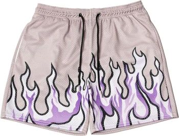 Men's Basketball Shorts Casual Workout Athletic Shorts Mesh Flame Graphic Print Running Short Pants - Guangzhou New Apparel Trade Company Limited - China