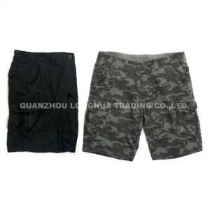 Mens Boys Pants Cargo Shorts Camo Prinitng Cotton Garment Dyed Trousers - QUANZHOU LONGHUA TRADING CO., LTD. - China