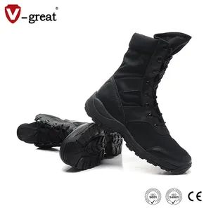 8 Inch Lightweight Black Leather Breathable Men Tactical Work Safety Combat Boots - Beijing V-great International Trade Co., Ltd. - China