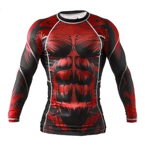 Mens Custom Long Sleeve Compression Shirt Rash Guard Sublimation Men Quality Top Customized Tight Sports Jersey - Goldleaf (Shenzhen) Sports Co., Ltd. - China