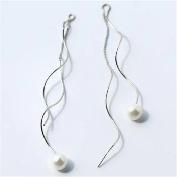 Earring Dangle Shell Pearl String Earrings Silver Pearl Drop Earrings - Jinjiang Jiayi Supply Chain Management Co., Ltd. - China