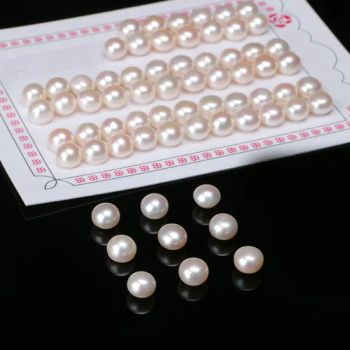 Zhuji High Quality White 3A 4A Natural Freshwater Loose Small Size Half Hole Production Wholesale Earrings 5mm 2mm 8mm Sizes - Wuzhou Changzhou Fengzuan Jewelry Shop - China