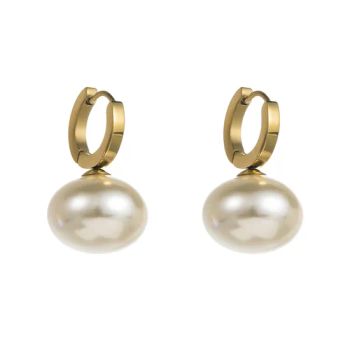 Fashion Elegant Titanium Steel Pearl Drop Earrings Set for Women Girls - GUANGZHOU BOLIAN GARMENT&BAG ACCESSORIES CO., LTD. - China