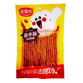 Golden Mill Plain Beef Tendon 100g Spicy Bar Roasted Gluten Fragrant and Spicy BBQ Flavor Spicy and chewy Snacks - Lanzhou Longshang Rural Agriculture Co., Ltd. - China