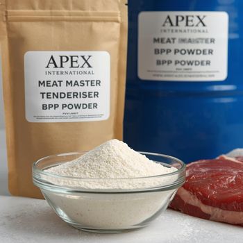 Meat Master Tenderizer, Meat Tenderizer Enzyme, Meat Tenderizer, Meat Tenderizer Enzyme Supplier, Meat Tenderizer Supplier from India, Bromelain Enzyme, Papain Enzyme, Bromelain Papain Enzyme Blend, Meat Processing Enzyme, Meat Tenderizing Enzyme, Enzyme for Meat Industry, Meat Enzyme Solutions, Meat Softening Enzyme, Protein Hydrolysis Enzyme, Bromelain Papain Enzyme Powder, Enzyme for Food Processing Industry. - APEX INTERNATIONAL - India