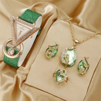 Gifts Luxury Green Ladies Watches & 4PCS Jewelry Set Fashion Women Watches Luxury Set - Dongguan Miao Xin Craft Co., Ltd. - China