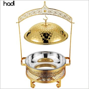 Restaurant Sets Other Hotel Luxury Gold Food Buffet Display Buffet Food Warmer Kitchenware Chafing Dishes Arabic Stainless Steel Hanging Chafing Dish - GUANGZHOU HADI CATERING WARE CO., LTD - China