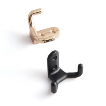 Oukali Double Prong Towel Hook, Robe Hook Matte Black K Gold Towel Holder, Bathroom Accessories - Wenzhou Oukali Hardware Co., Ltd. - China