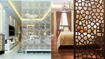 White PVC Living Hall Partition, 4 Panels Colour White Material PVC No. of Panels 4 - Lahari - India