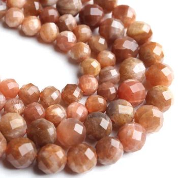 Natural Faceted Sunstone Gemstone Beads for Jewelry Making Round Loose Sun Stone Gem DIY Bracelet Necklace 6/8mm 7.5'' Wholesale - Furun Gems Co., Limited - China