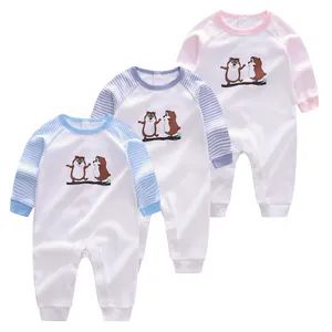 Comb Cotton Rib Fabric Y. D. Stripe Sleeve Chest Print Newborn Baby Romper - Fujian Nanping New Huaan Ecommerce Co., Ltd. - China