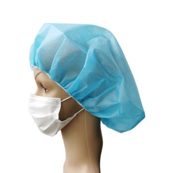 Medical and Food Industry Environments Disposable Hair Head Cover Net PP Bouffant Caps Clip Mob Open Hats Bouffant Cap Non-Woven Surgeons Beret - Hubei Kangning Protective Products Co., Ltd. - China