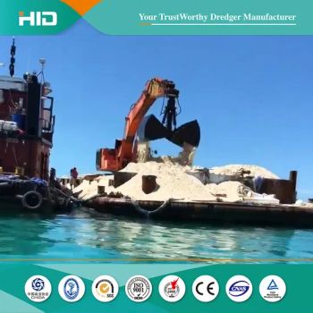 China Brand Cost-Efficiency Amphibious Excavator Carrier Equipment/Barge for Backhoe Sand Mining - Shandong Haohai Dredging Equipment Co., Ltd. - China