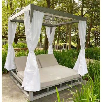 Modern High Back Beach Chairs with Canopy Double Chaise Couch - Foshan Darwin Furniture Co., Ltd. - China