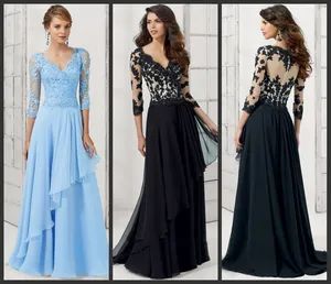 Black Lace Mother Evening Dresses Blue Formal Gowns Mt102 Color Black Style Mermaid Collar V-Neck Model NO. MT102 Age - Suzhou Leader Apparel Co., Ltd. - China