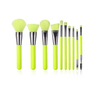 10PCS Neon Green Professional Eye Shadow Blending Concealer Eyebrow Eyelash Eye Liners Premium Synthetic Makeup Brush Sets - Shenzhen MyColor Cosmetics Co., Ltd. - China