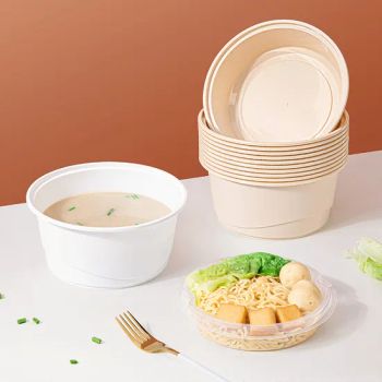 Disposable Lunch Box Round Fast Food Box Packaging Bowl Leak-Proof Soup Bowl - Qingdao Rainbow Packaging Co., Ltd. - China