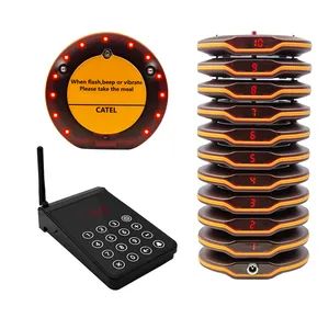 Catel Waterproof Wireless Coaster Paging System 1 Keyboard 10 Pagers Charger for Restaurant Queue - Beijing Dydcall Technology Co., Ltd - China
