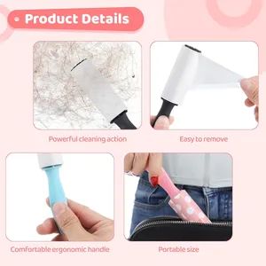 Efficient Portable Reusable Washable Clothes Sticky Adhesive Pet Hair Remover Brush Lint Roller - Becky Co., Ltd - China