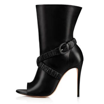 Latest Black Open Toe Hiqh Heel Ankle Boots for Women - Sichuan Jinyou Shoes Co., Ltd. - China