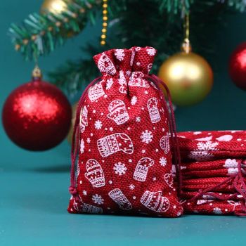 China Popular Promotional Jute Linen Xmas Printed Drawstring Pouches for Christmas Gift Packaging Bag - Hangzhou Longtan Technology Co., Ltd. - China