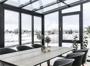 Factory Building Material for House for Garden Popular Modern Design Low E Glass Window and Door Aluminum Frame Double Glass House for Sunroom - Guangzhou Sixin Building Material Co., Ltd. - China