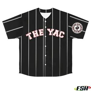OEM Softball Jersey Custom Embroidery Logo Sublimation Strip Design Men Baseball Jersey - Dongguan Fshsportswear Co., Ltd. - China